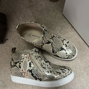 Snake print booties